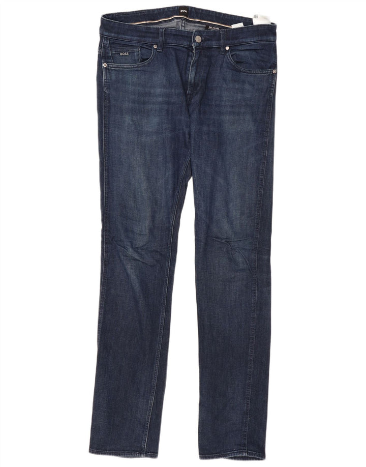 HUGO BOSS Jean Slim Delaware Homme W34 L32 Bleu Coton