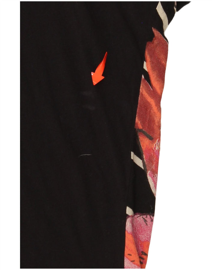 DESIGUAL T-Shirt Femme UK 44 Medium Noir Floral