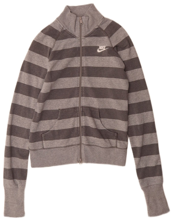 Nike Veste de survêtement pour femme UK 8/10 Petit gris rayé Sports