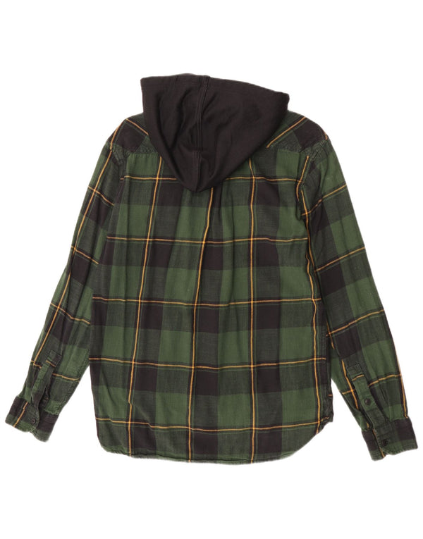Levi's Chemise à capuche en flanelle homme vert moyen à carreaux en coton