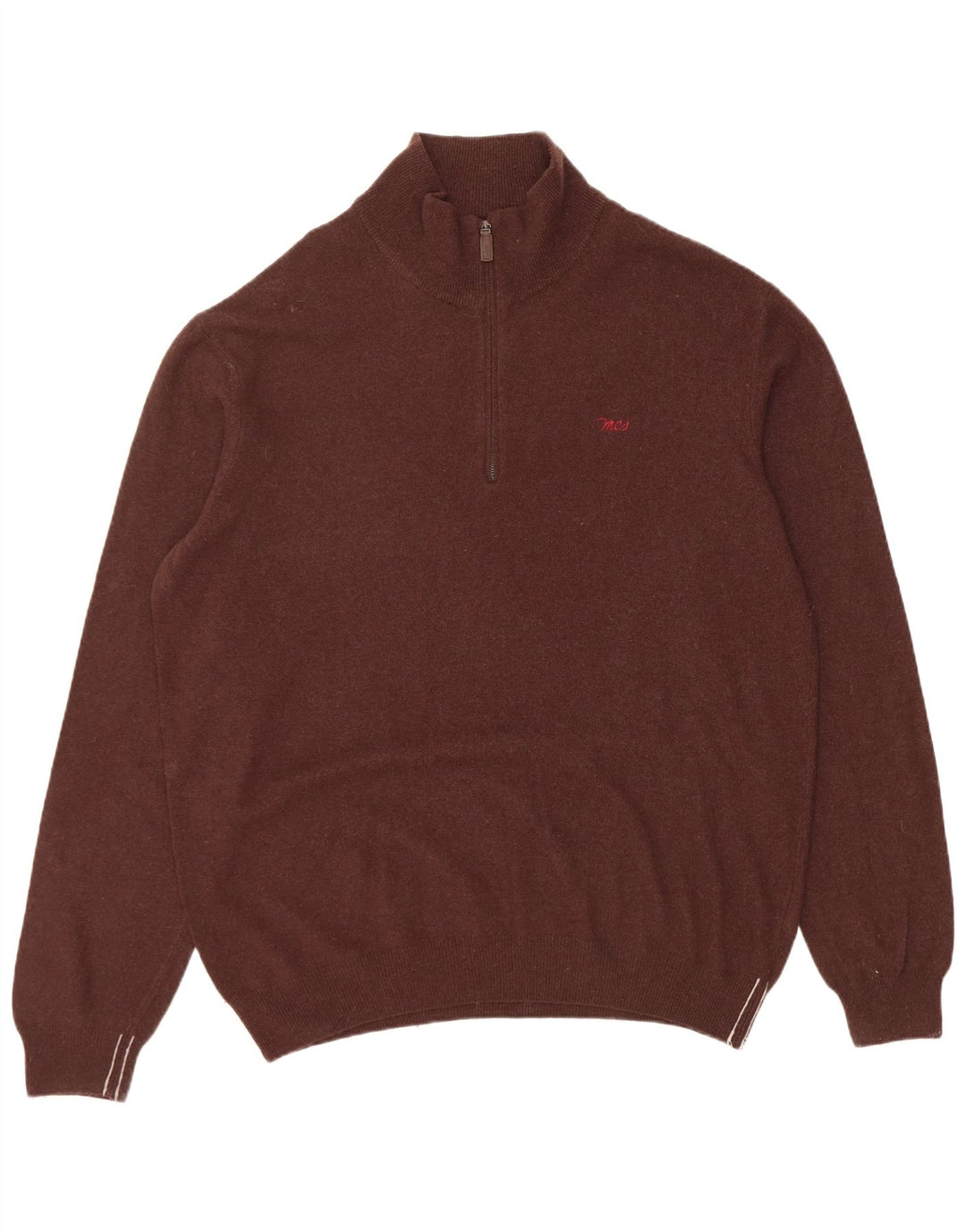 Marlboro Classics Pull à col zippé pour homme 2XL Laine marron