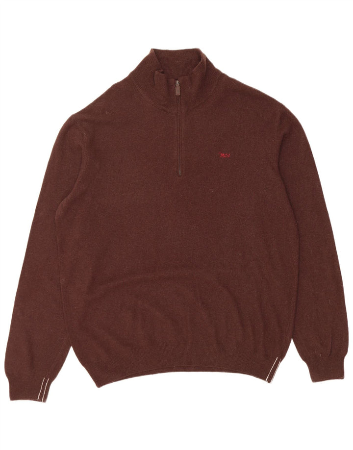 Marlboro Classics Pull à col zippé pour homme 2XL Laine marron