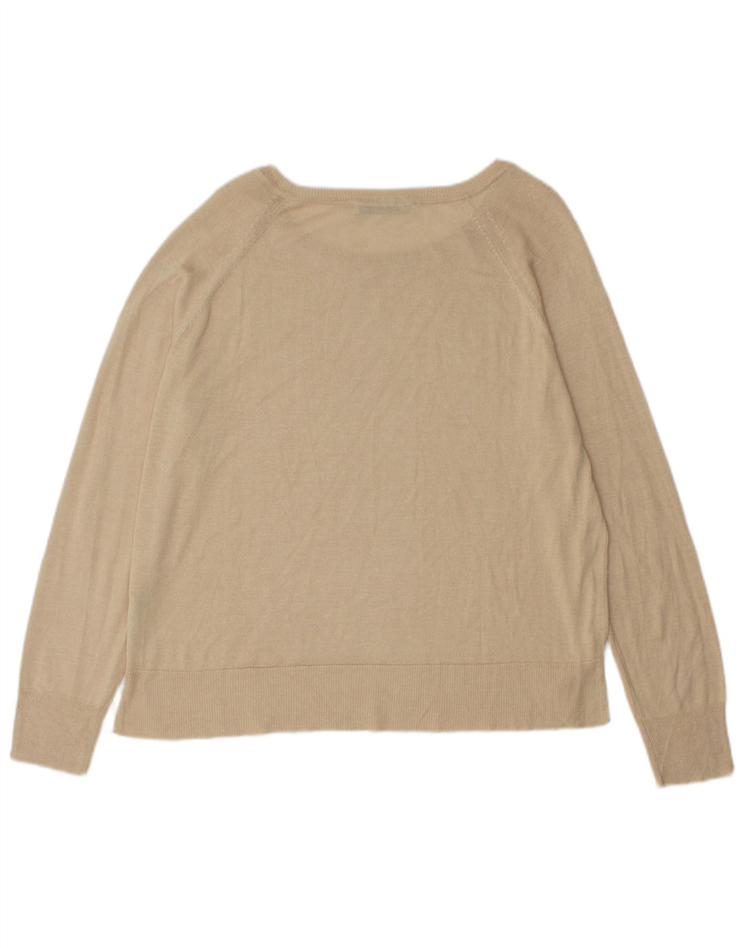 Zara Pull col bateau pour femme UK 14 Viscose beige moyen