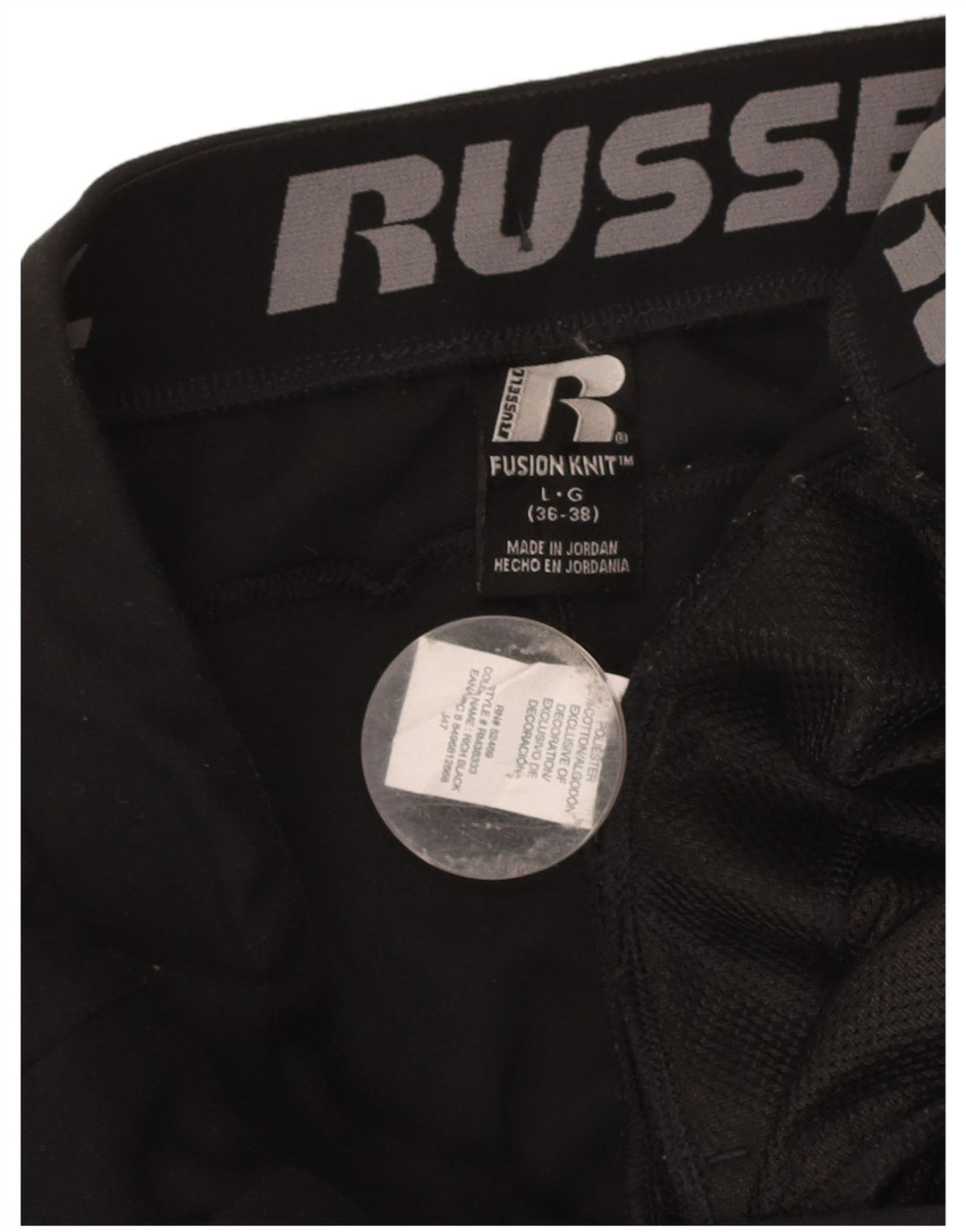 RUSSELL ATHLETIC Mens Tracksuit Trousers Joggers Large  Black Polyester