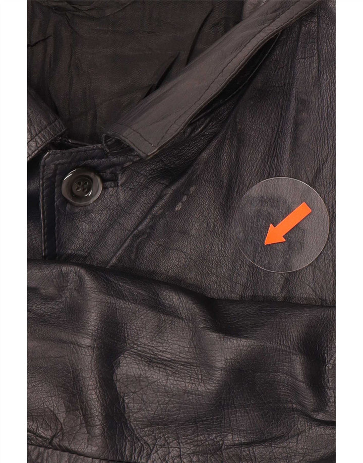 veste en cuir homme vintage UK 38 Medium Black Colourblock