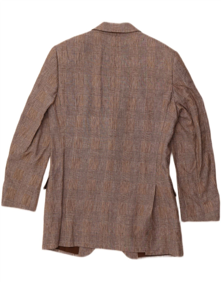 PAL ZILERI Veste Blazer 2 Boutons Homme IT 48 Gris Moyen à Carreaux Lin