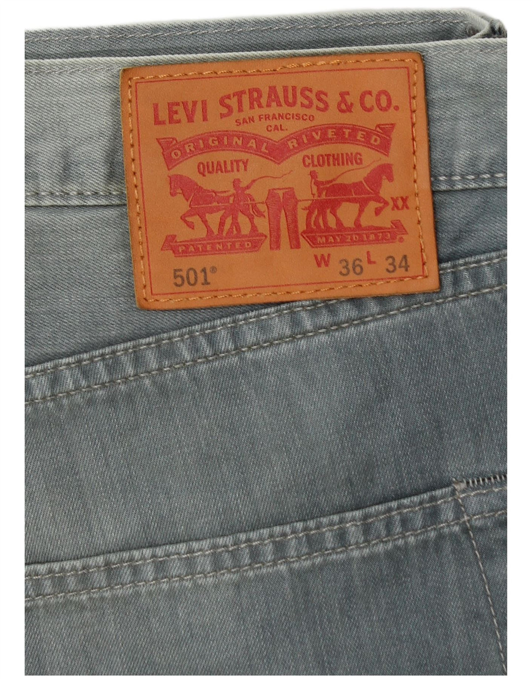 LEVI'S Jean Droit 501 Homme W36 L29 Bleu Coton