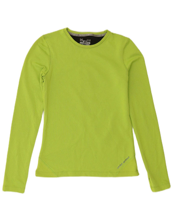 Under Armour Cold Gear Top Manches Longues UK 12 Femme Vert Moyen Polyester
