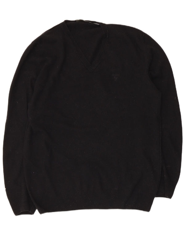 Guess By Marciano Pull col en V pour femme UK 18 XL Laine noire