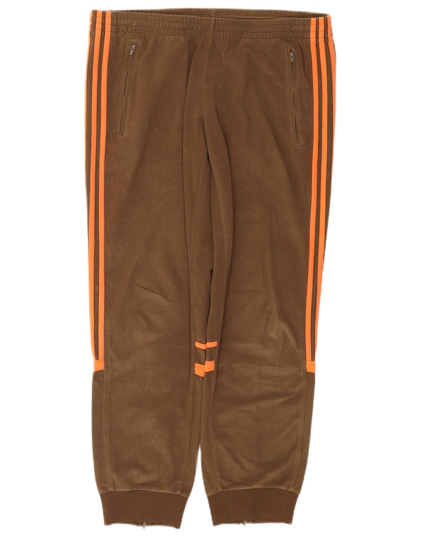 Adidas Pantalon de survêtement en polaire pour femme Joggers UK 16 Large Beige Polyester