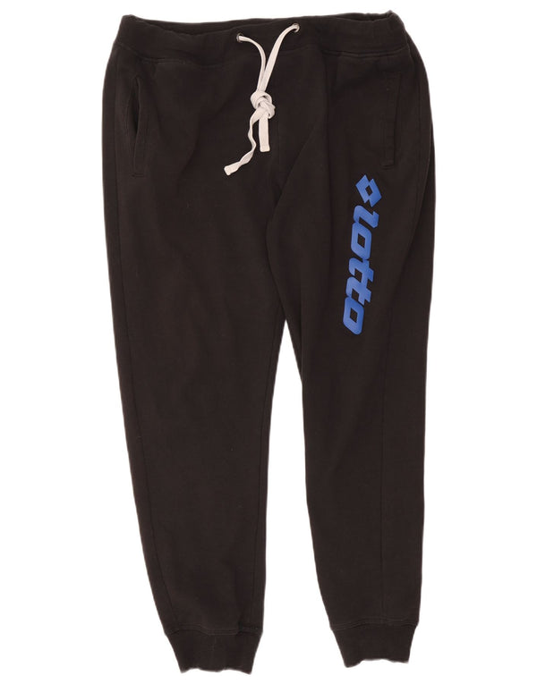 Lotto Pantalon de survêtement graphique pour femme UK 16 Large Noir Coton