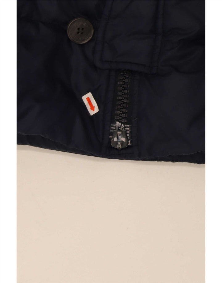 Herno Veste matelassée à capuche pour homme UK 38 Bleu marine moyen