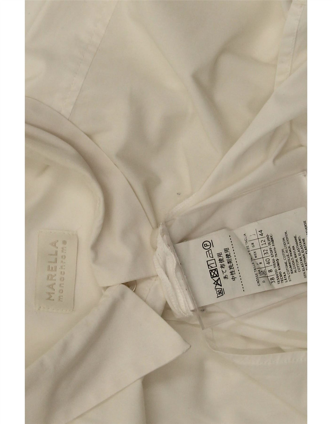 Marella Chemise Femme UK 12 Coton Blanc Moyen