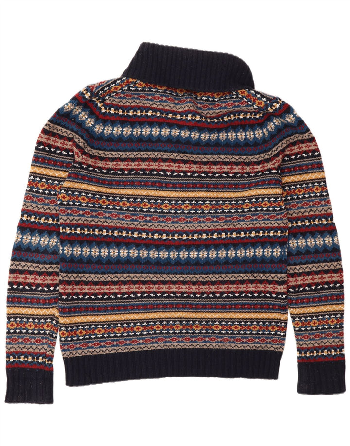 John Lewis Pull à col châle pour homme Bleu marine moyen Fair Isle