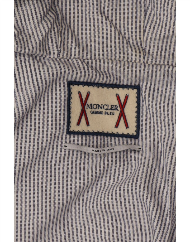 Moncler Veste matelassée à capuche pour homme Taille 3 Grand Gris Colorblock Designer