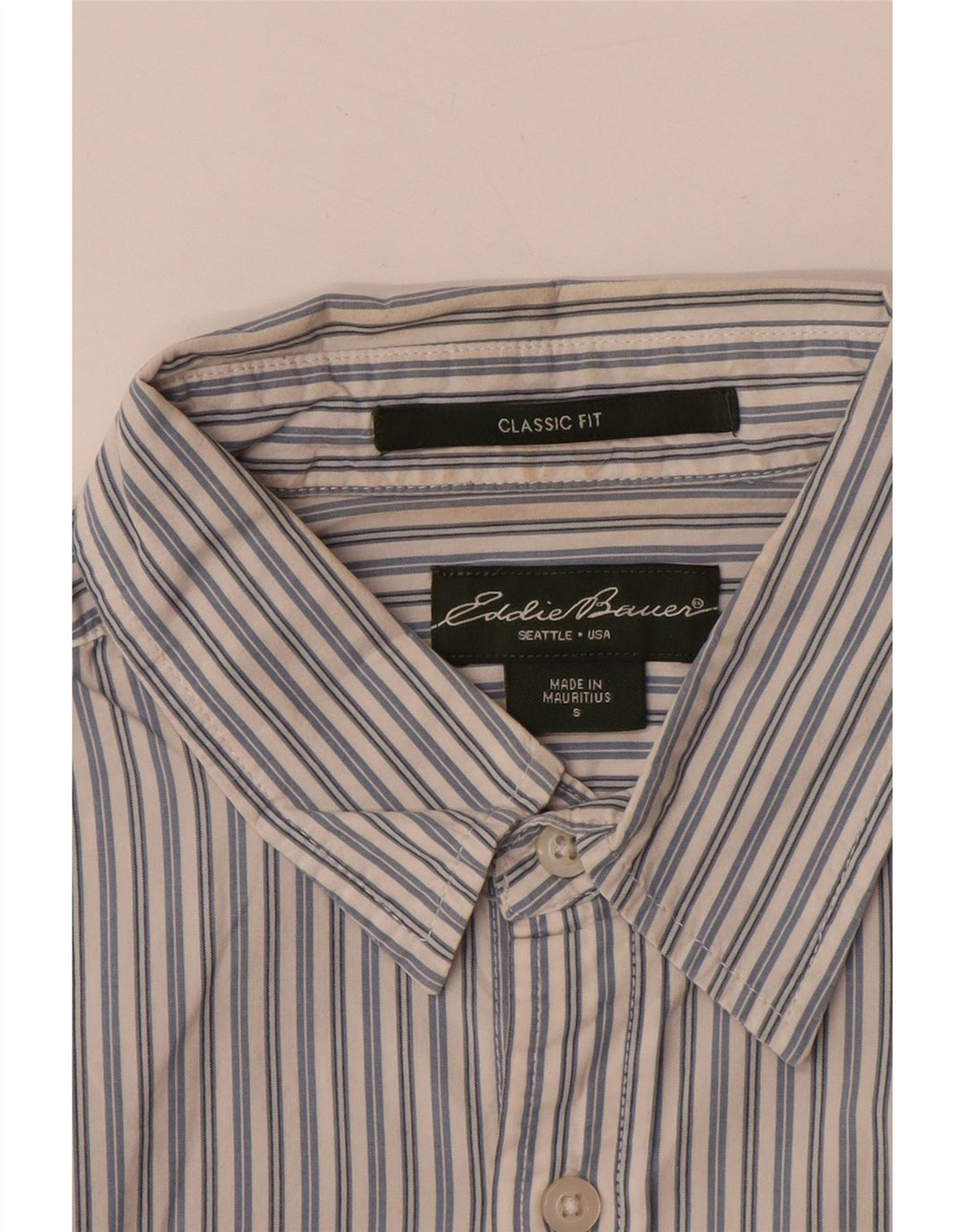 EDDIE BAUER Chemise classique pour homme en coton à fines rayures bleues
