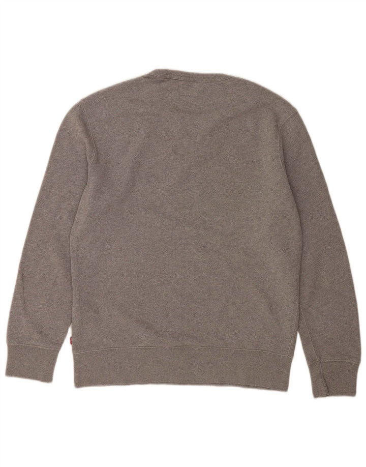 Levi's Graphic Sweatshirt Jumper Small Homme Gris Coton