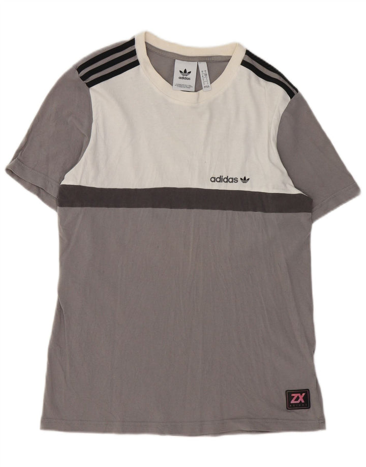 Adidas T-Shirt Homme Haut Petit Gris Colorblock Coton