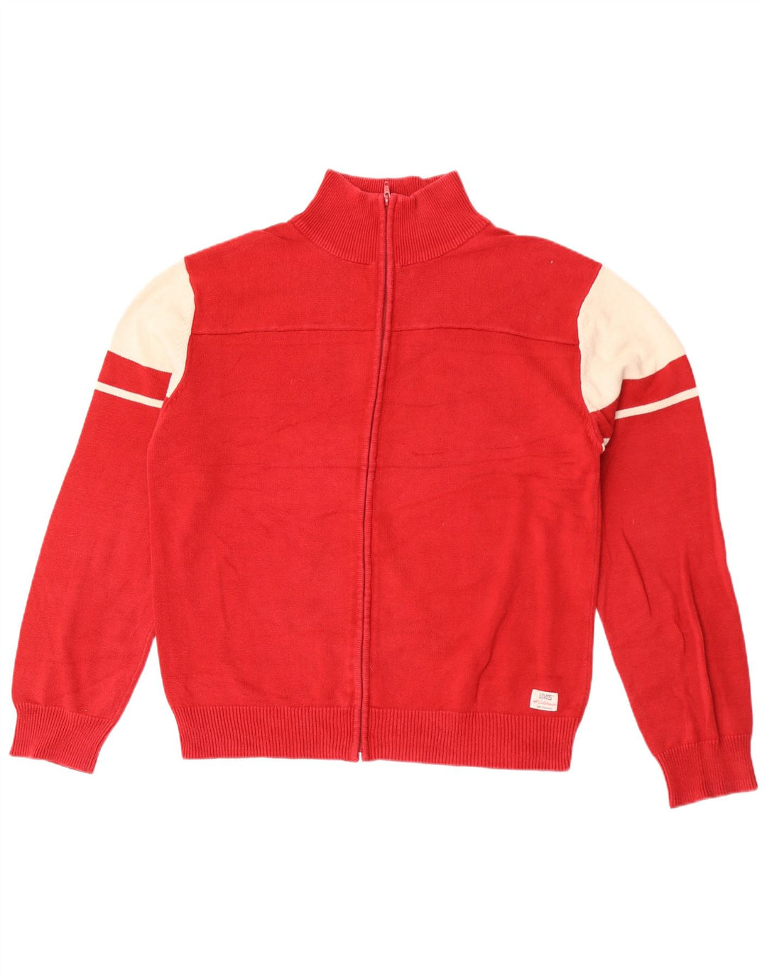 Levi's Cardigan Sweater XL Homme Rouge Colorblock