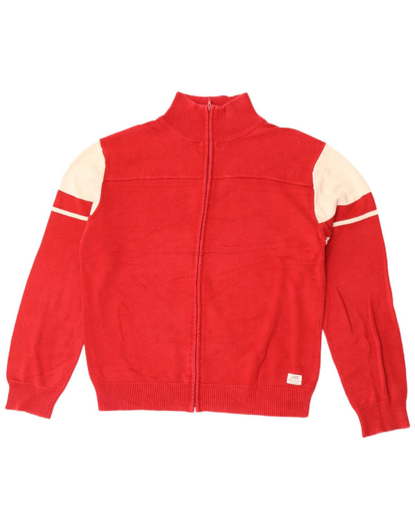 Levi's Cardigan Sweater XL Homme Rouge Colorblock