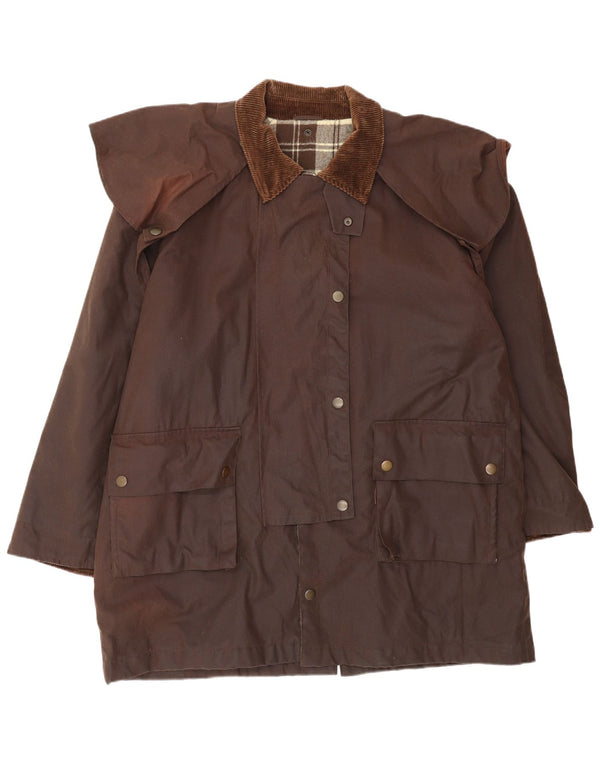 Derby Veste en coton ciré pour homme UK 40 Large Marron