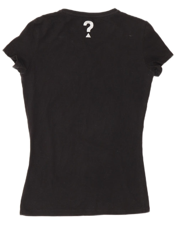 Guess T-shirt graphique pour femme UK 6 XS Noir Coton