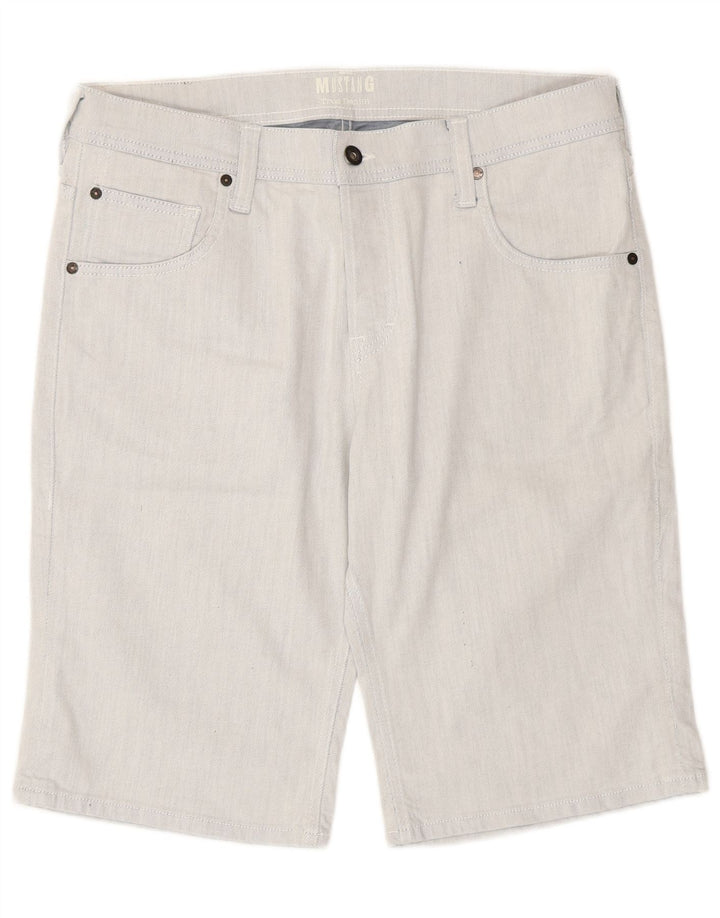Mustang Short en jean pour homme W35 en coton à rayures bleues
