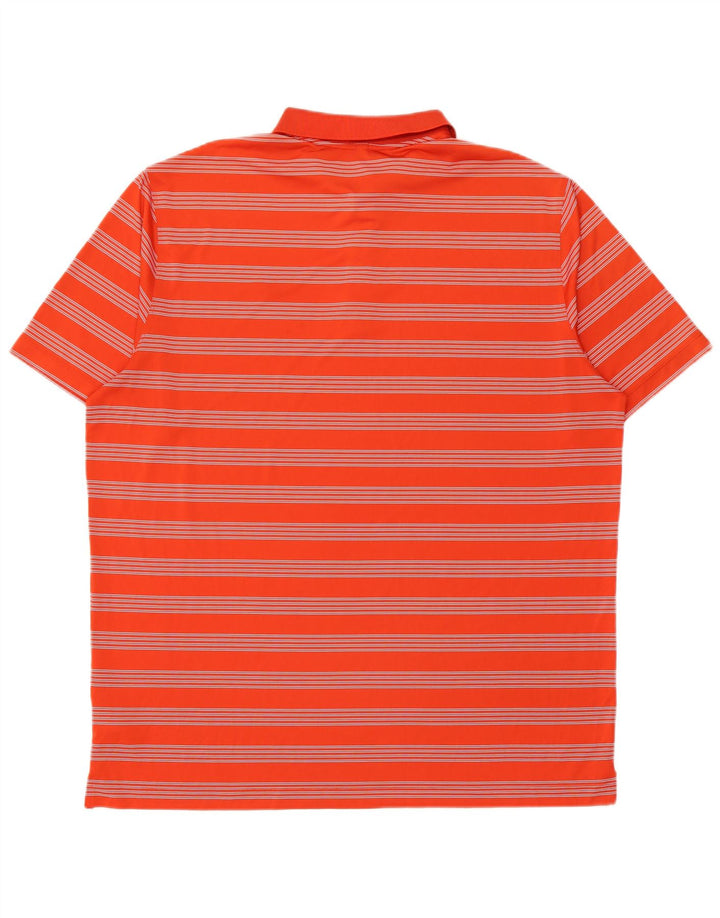 Nike Polo Dri Fit pour homme 2XL en polyester rayé orange