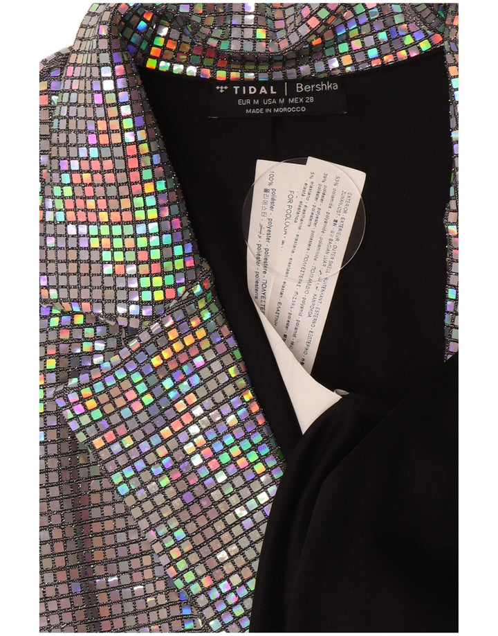 Bershka Veste blazer longue pour femme UK 12 Medium Multicolore Polyamide