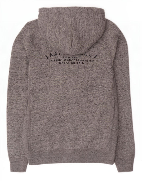 Jack Wills Pull à capuche zippé pour homme Petit coton moucheté gris