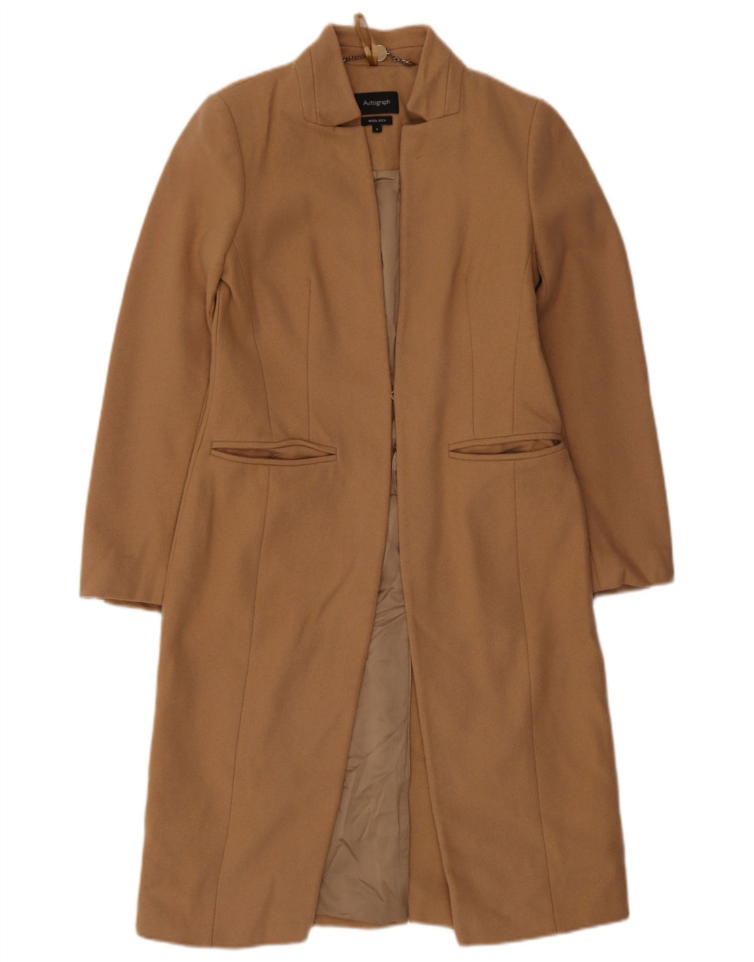 Marks & Spencer Manteau autographe pour femme UK 8 Petite laine marron