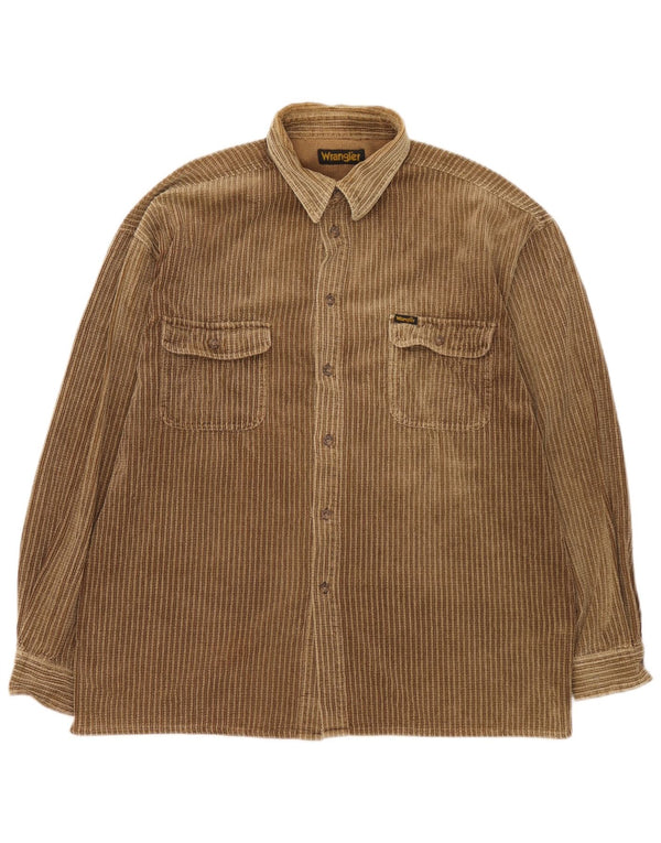 Wrangler Chemise en velours côtelé pour homme XL en coton marron