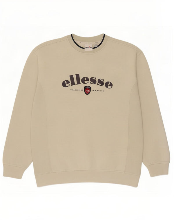 Ellesse Sweat-shirt graphique pour homme UK 42/44 Large Beige