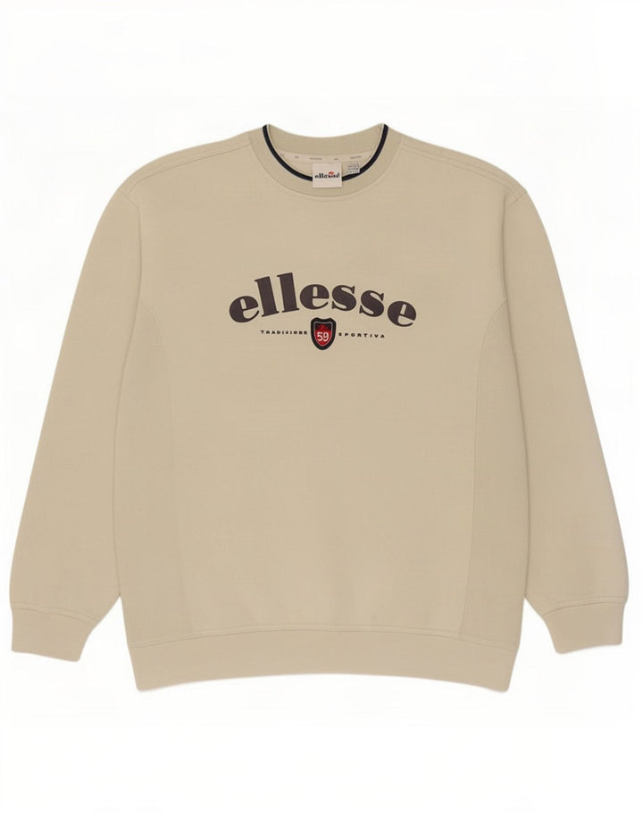 Ellesse Sweat-shirt graphique pour homme UK 42/44 Large Beige