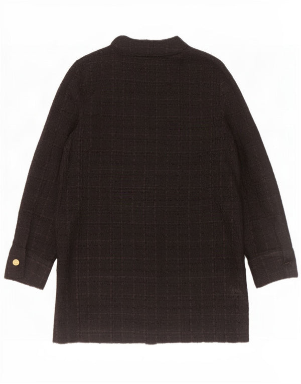 Zara Veste Blazer 6 Boutons Femme UK 14 Polyester Noir Moyen à Carreaux