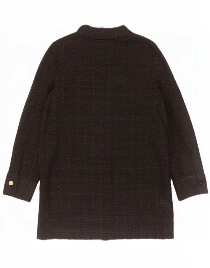 Zara Veste Blazer 6 Boutons Femme UK 14 Polyester Noir Moyen à Carreaux