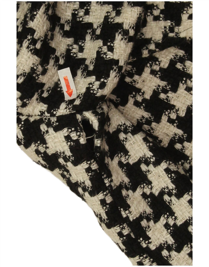 Koton Manteau surdimensionné pour femme UK 10 Petite laine pied-de-poule noire