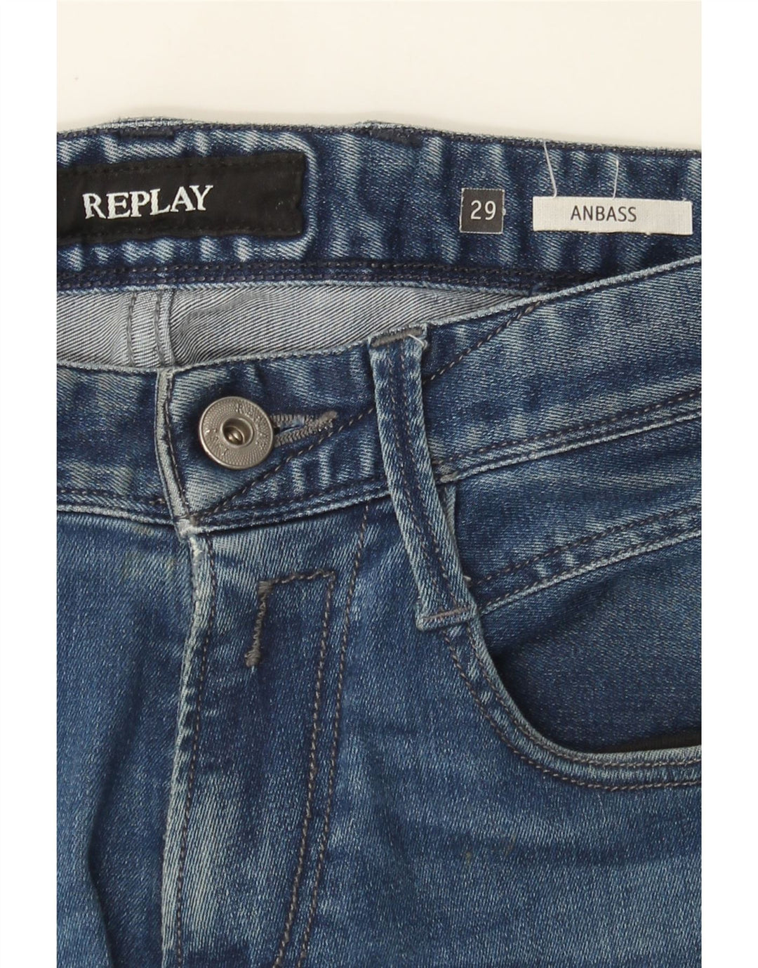 Replay Jean Slim Anbass Femme W29 L31 Bleu