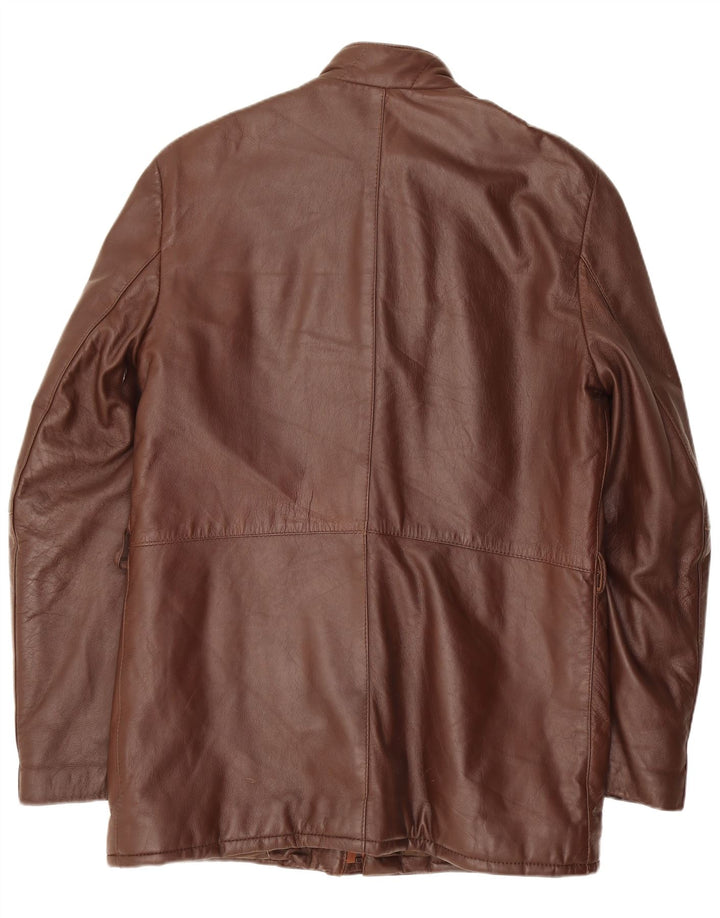 veste en cuir homme vintage IT 46 Petit Marron