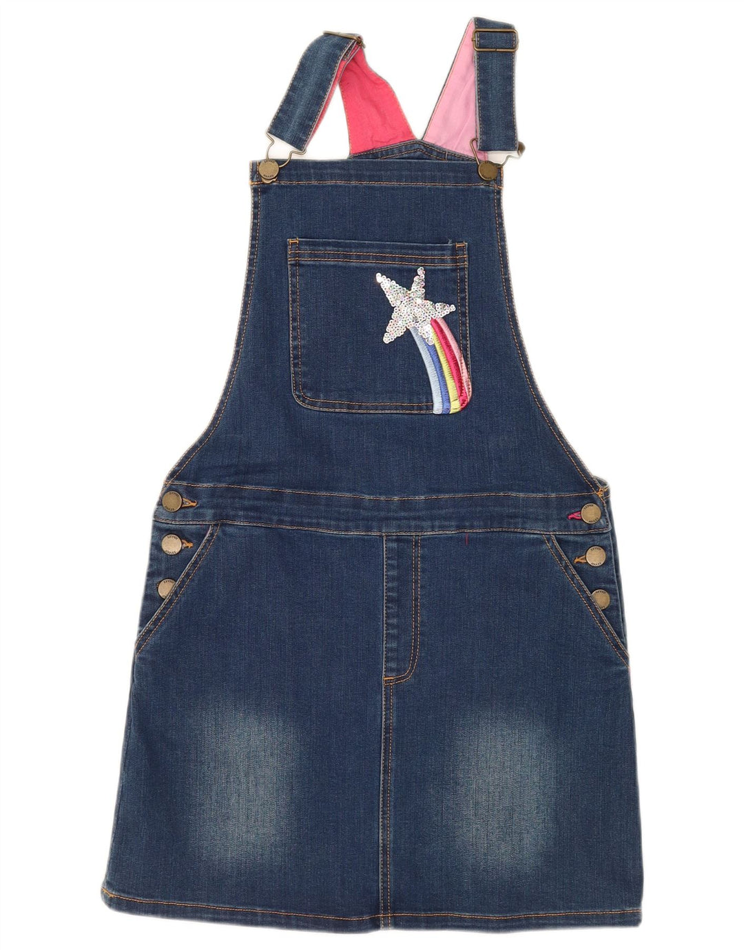 JOULES Robe Salopette en Jean Fille 11-12 ans Bleu Coton