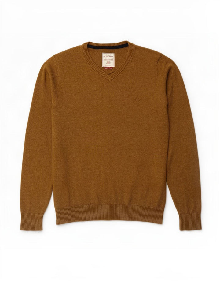 Fat Face Pull Col V Homme Marron Moyen Coton
