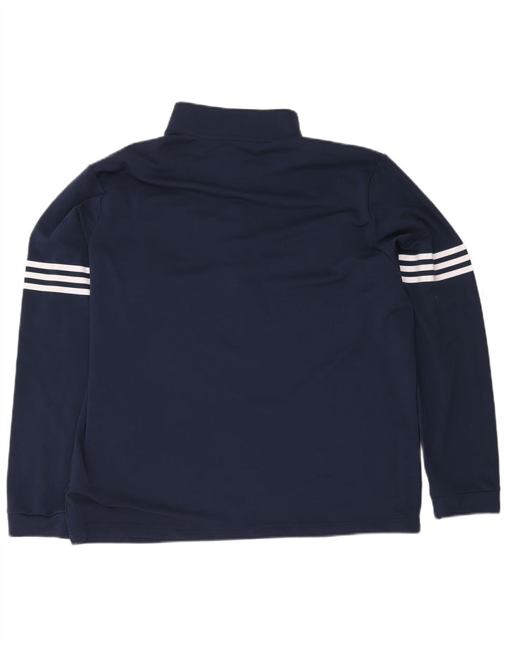 Adidas Hommes Zip Neck Pull Survêtement Top XL Bleu Marine Polyester