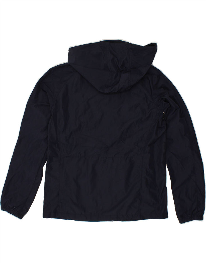 EDDIE BAUER Womens Hooded Rain Jacket UK 10 Small Navy Blue Polyester Vintage Eddie Bauer and Second-Hand Eddie Bauer from Messina Hembry 