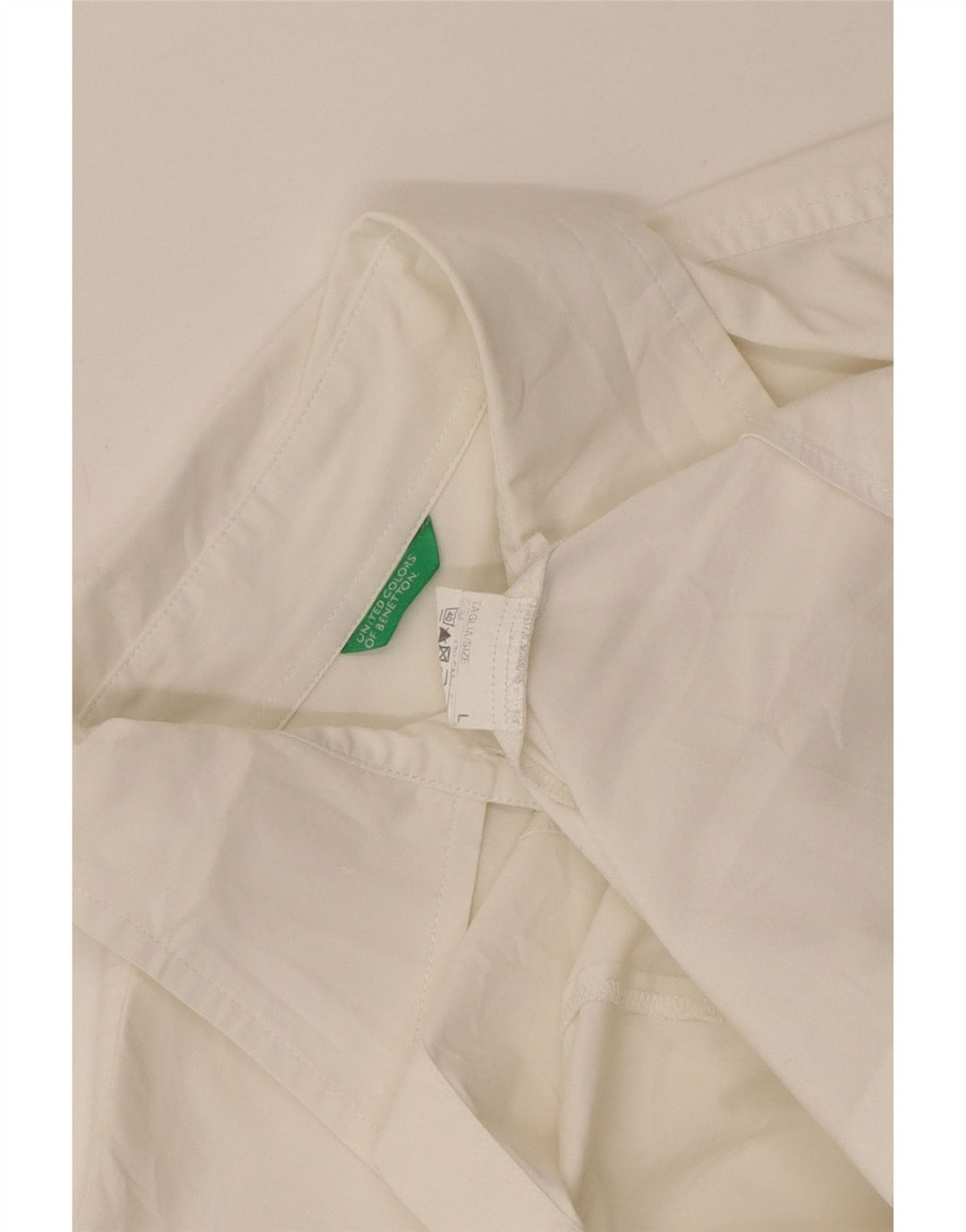 Benetton Chemise Femme UK 14 Large Blanc