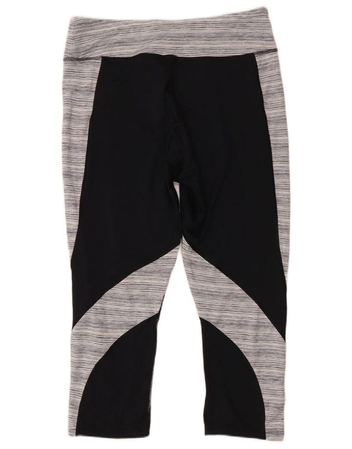 Champion Leggings Capri Femme UK 18 XL Noir Rayé Polyester