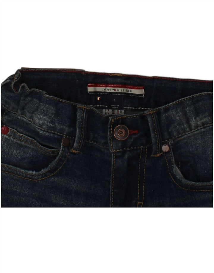 TOMMY HILFIGER Jean droit effet vieilli pour garçon 5-6 ans W24 L20 Bleu