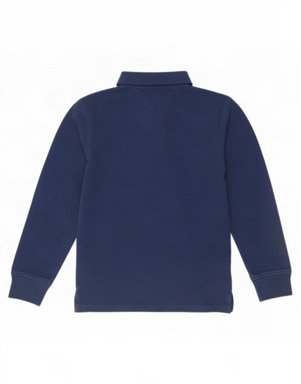 Tommy Hilfiger Polo à manches longues garçon 9-10 ans bleu marine coton