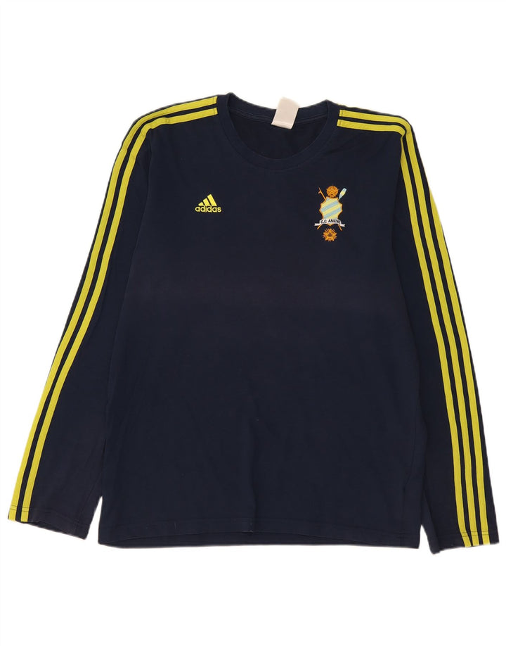 Adidas Climalite Graphic Top à manches longues en coton bleu marine moyen pour homme