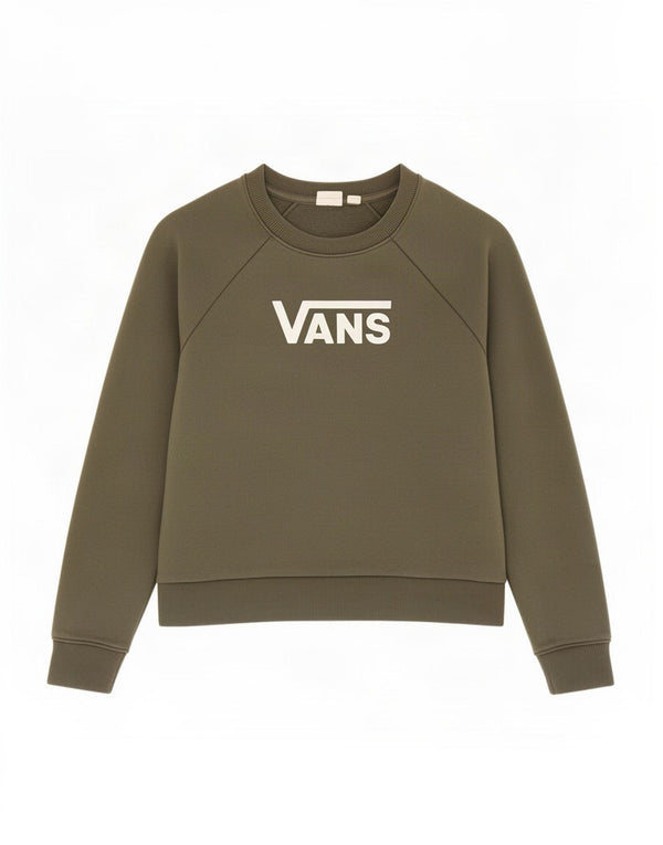 Vans Sweat-shirt court surdimensionné pour femme UK 6 XS en coton kaki