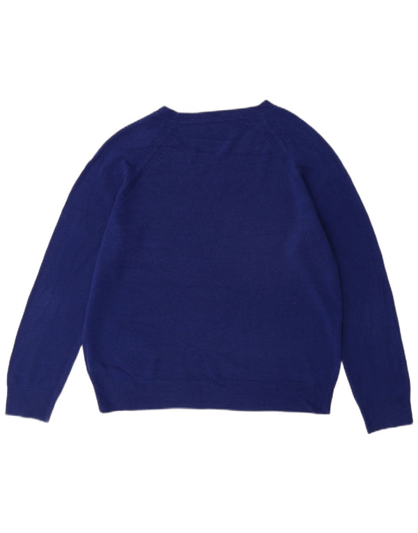 Marks & Spencer Pull col bateau pour femme UK 16 Large Bleu Acrylique